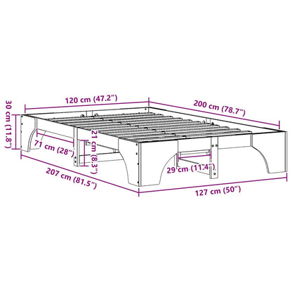 Bettgestell Weiß 120 x 200 cm Massivholz Kiefer