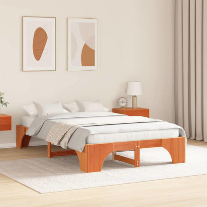 Bettgestell Wachsbraun 120 x 200 cm Massivholz Kiefer