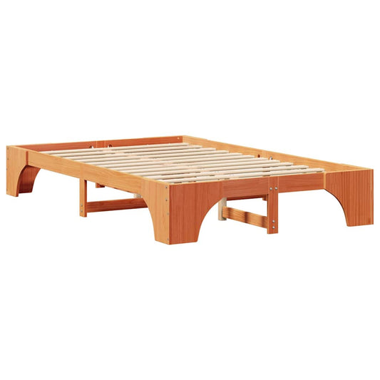 Bettgestell Wachsbraun 120 x 200 cm Massivholz Kiefer