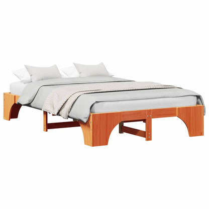 Bettgestell Wachsbraun 140 x 190 cm Massivholz Kiefer