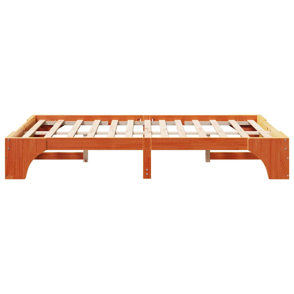 Bettgestell Wachsbraun 140 x 190 cm Massivholz Kiefer