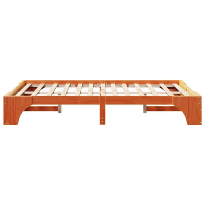 Bettgestell Wachsbraun 140 x 190 cm Massivholz Kiefer