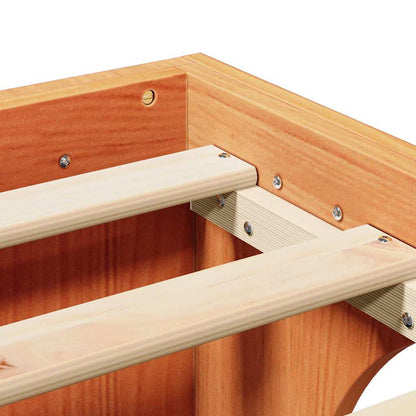 Bettgestell Wachsbraun 135 x 190 cm Massivholz Kiefer