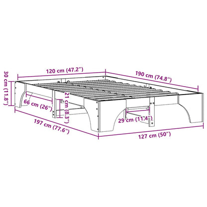 Bettgestell Wachsbraun 120 x 190 cm Massivholz Kiefer