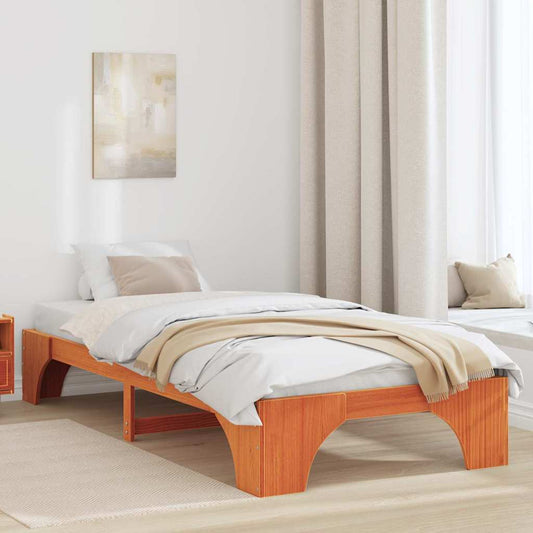 Bettgestell Wachsbraun 80 x 200 cm Massivholz Kiefer