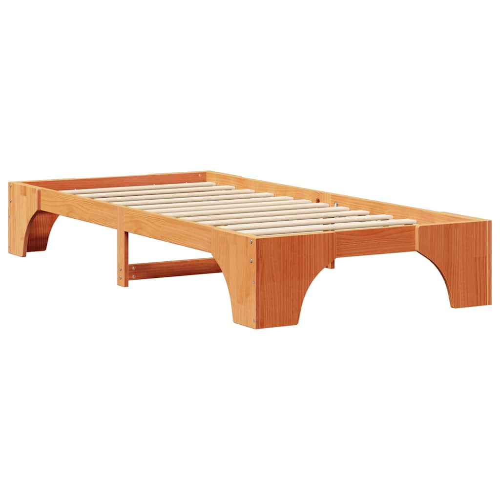 Bettgestell Wachsbraun 80 x 200 cm Massivholz Kiefer