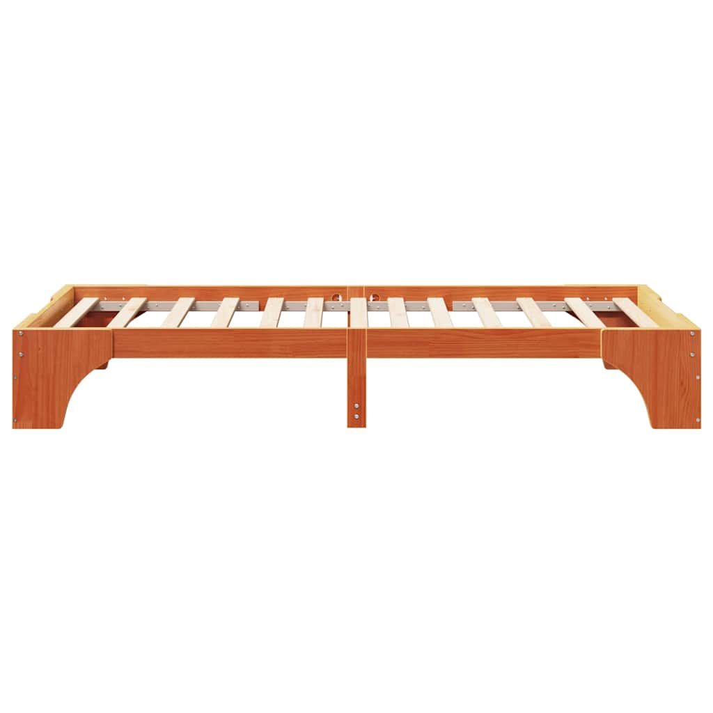 Bettgestell Wachsbraun 80 x 200 cm Massivholz Kiefer
