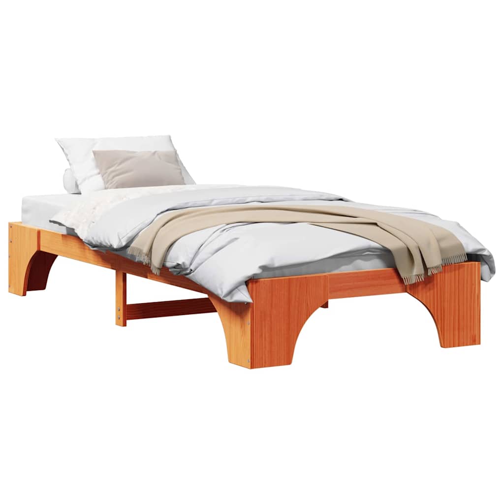 Bettgestell Wachsbraun 90 x 190 cm Massivholz Kiefer