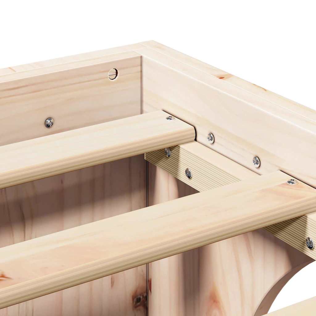 Bettgestell Massives Kiefernholz 75 x 190 cm Massivholz Kiefer