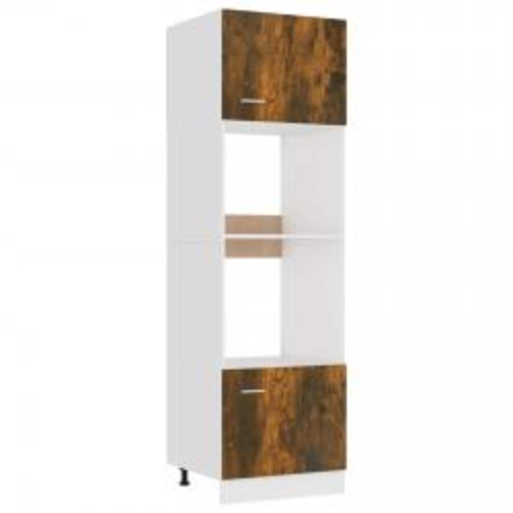 Mikroovnsskab Røget Eg 60x57x207 cm Træ Materiale