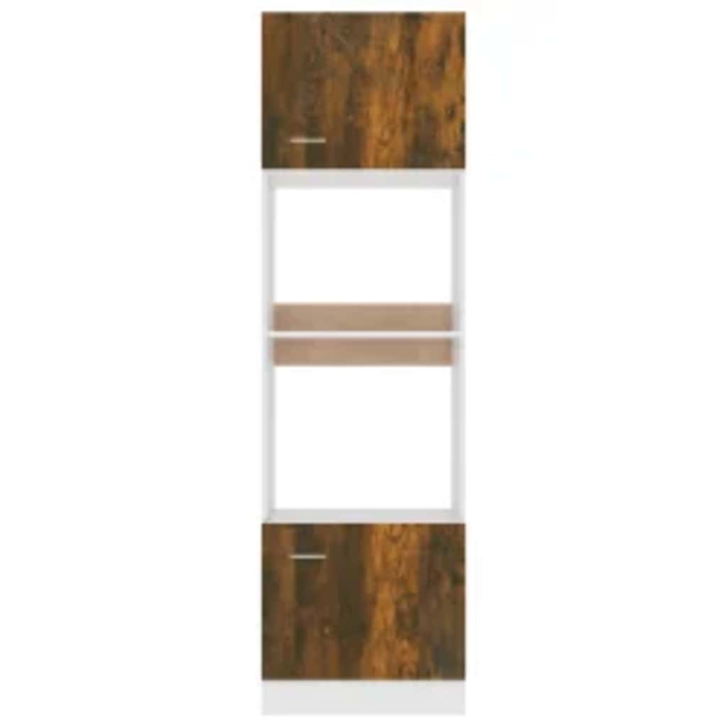 Mikroovnsskab Røget Eg 60x57x207 cm Træ Materiale