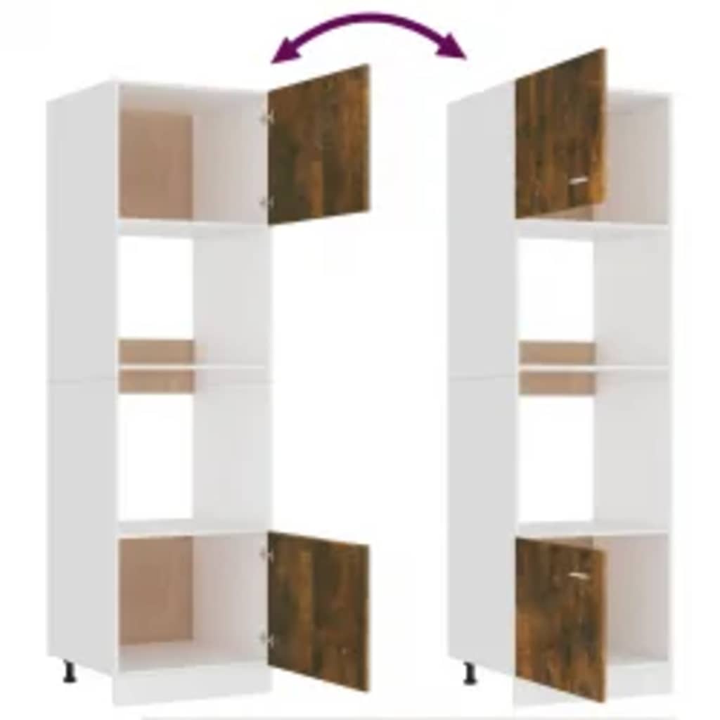Mikroovnsskab Røget Eg 60x57x207 cm Træ Materiale