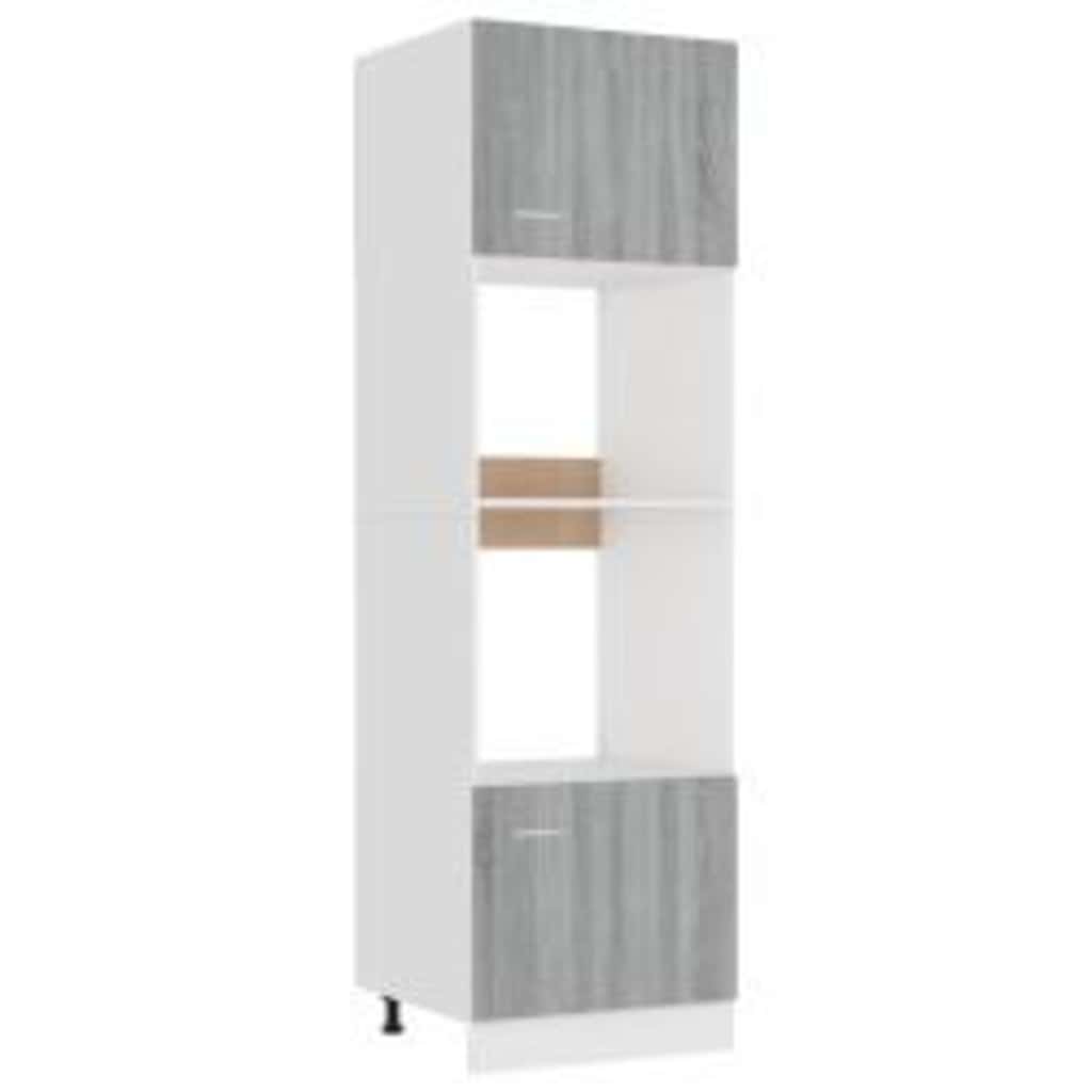 Mikrowellenumbauschrank Lyon Grau Sonoma 60x57x207 cm Holzwerkstoff