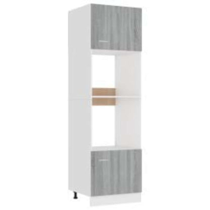 Mikrowellenumbauschrank Lyon Grau Sonoma 60x57x207 cm Holzwerkstoff