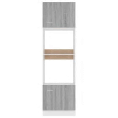 Mikrowellenumbauschrank Lyon Grau Sonoma 60x57x207 cm Holzwerkstoff