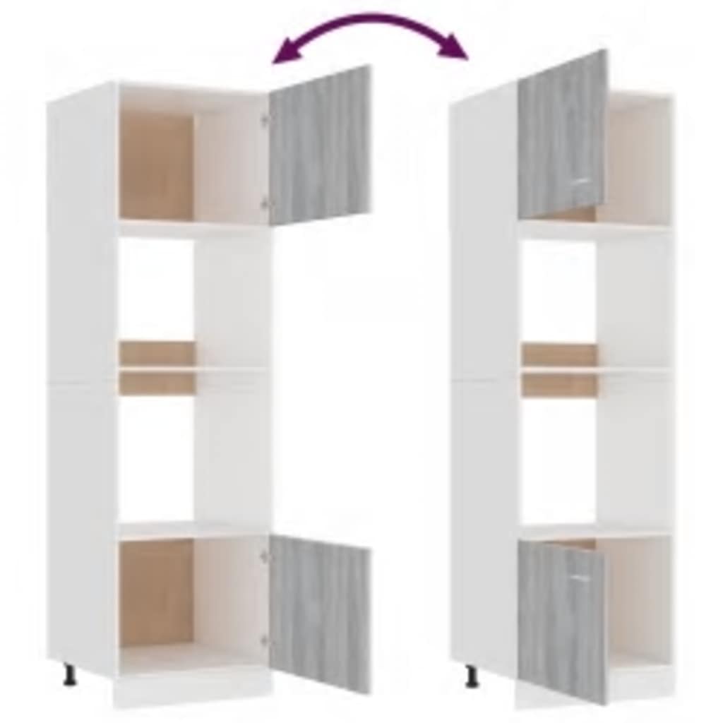 Mikrowellenumbauschrank Lyon Grau Sonoma 60x57x207 cm Holzwerkstoff