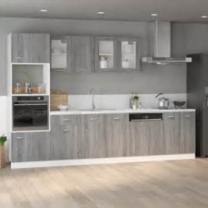 Mikrowellenumbauschrank Lyon Grau Sonoma 60x57x207 cm Holzwerkstoff