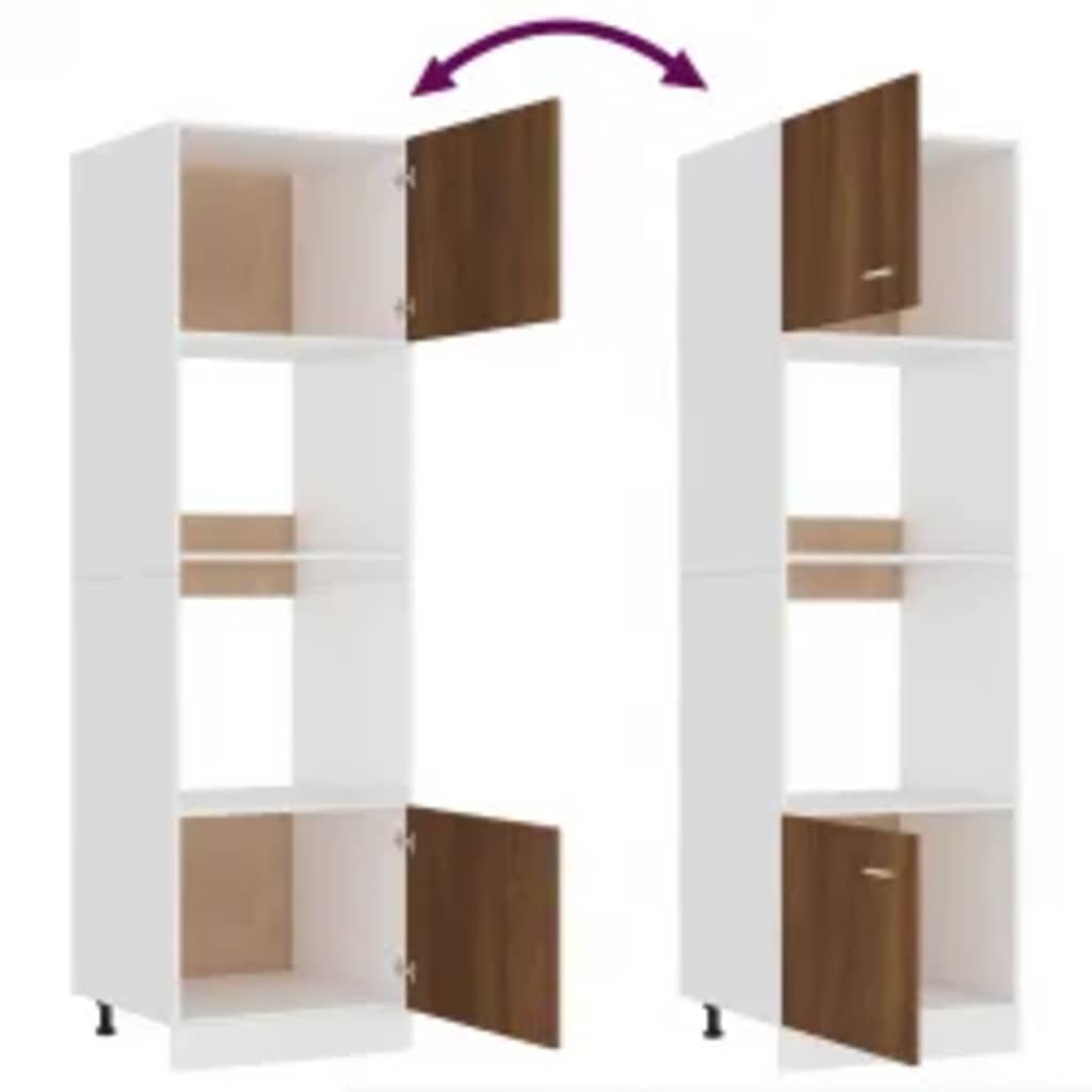 Mikroovnskab Brun Eg Look 60x57x207 cm