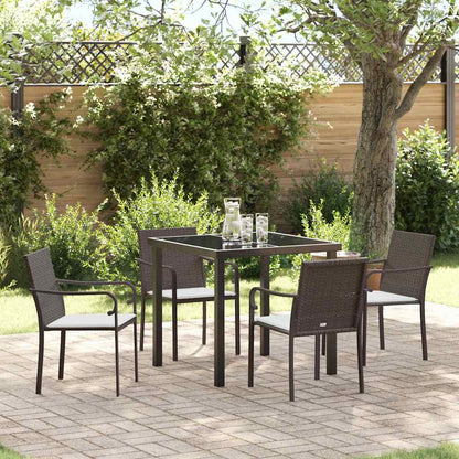 Garten Essgruppe 5 pcs Braun Poly Rattan