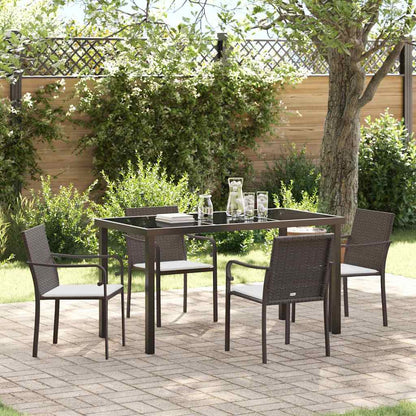 Garten Essgruppe 5 pcs Braun Poly Rattan
