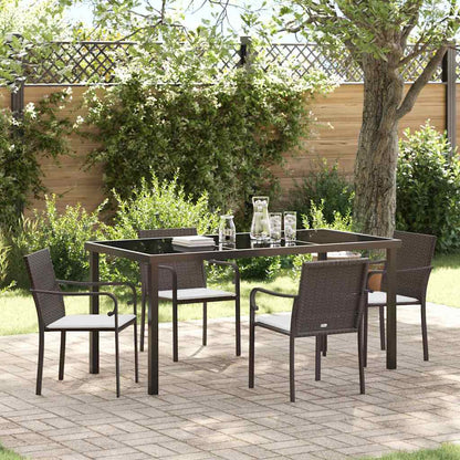 Garten Essgruppe 5 pcs Braun Poly Rattan