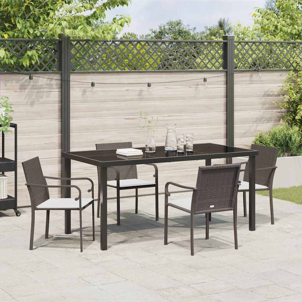 Garten Essgruppe 5 pcs Braun Poly Rattan