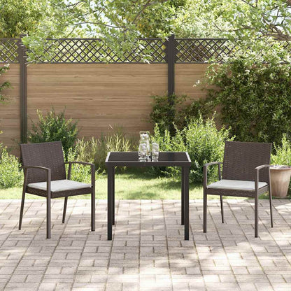 Garten Essgruppe 3 pcs Braun Poly Rattan