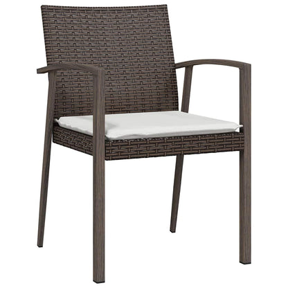 Garten Essgruppe 3 pcs Braun Poly Rattan