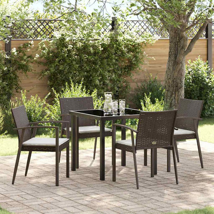 Garten Essgruppe 5 pcs Braun Poly Rattan