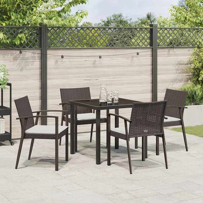 Garten Essgruppe 5 pcs Braun Poly Rattan