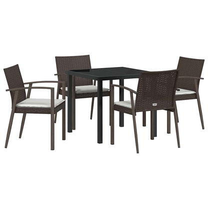 Garten Essgruppe 5 pcs Braun Poly Rattan