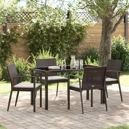 Garten Essgruppe 5 pcs Braun Poly Rattan