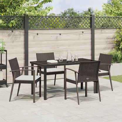 Garten Essgruppe 5 pcs Braun Poly Rattan
