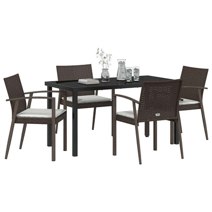 Garten Essgruppe 5 pcs Braun Poly Rattan