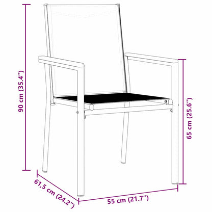 Garten Essgruppe 5 pcs Schwarz Textilene und Stahl