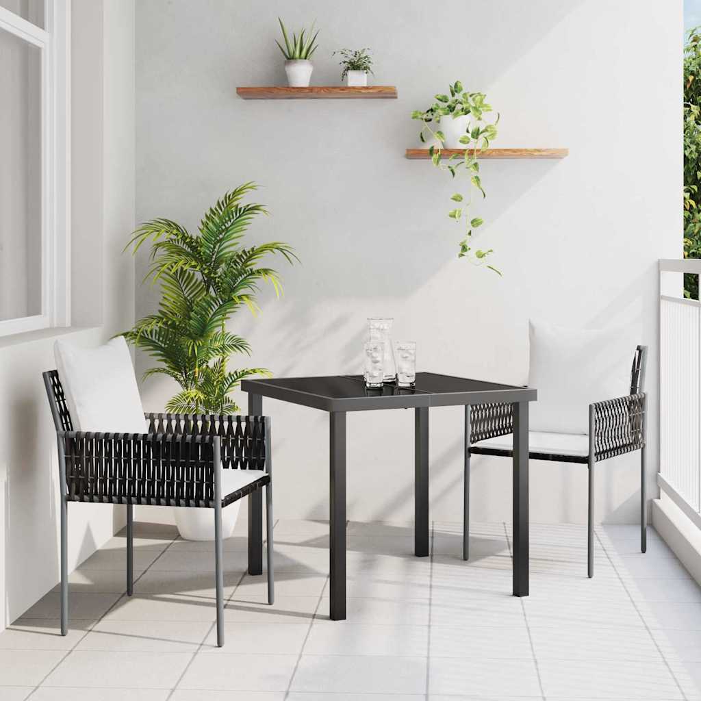 Garten Essgruppe 3 pcs Braun Poly Rattan