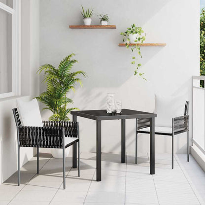 Garten Essgruppe 3 pcs Braun Poly Rattan