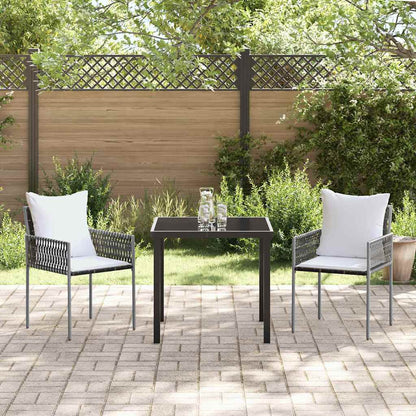 Garten Essgruppe 3 pcs Braun Poly Rattan