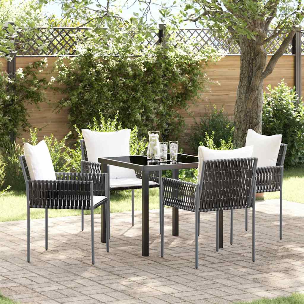 Garten Essgruppe 5 pcs Braun Poly Rattan