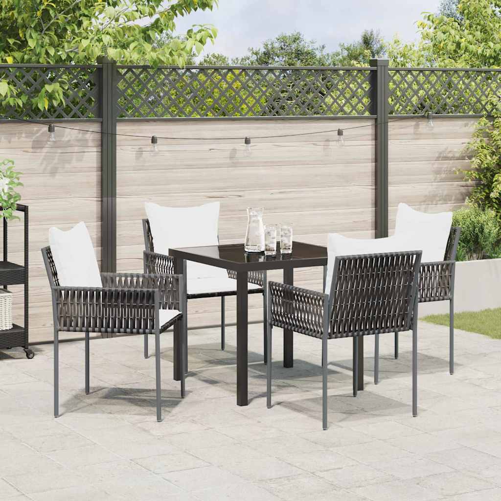 Garten Essgruppe 5 pcs Braun Poly Rattan