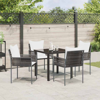 Garten Essgruppe 5 pcs Braun Poly Rattan