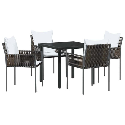 Garten Essgruppe 5 pcs Braun Poly Rattan