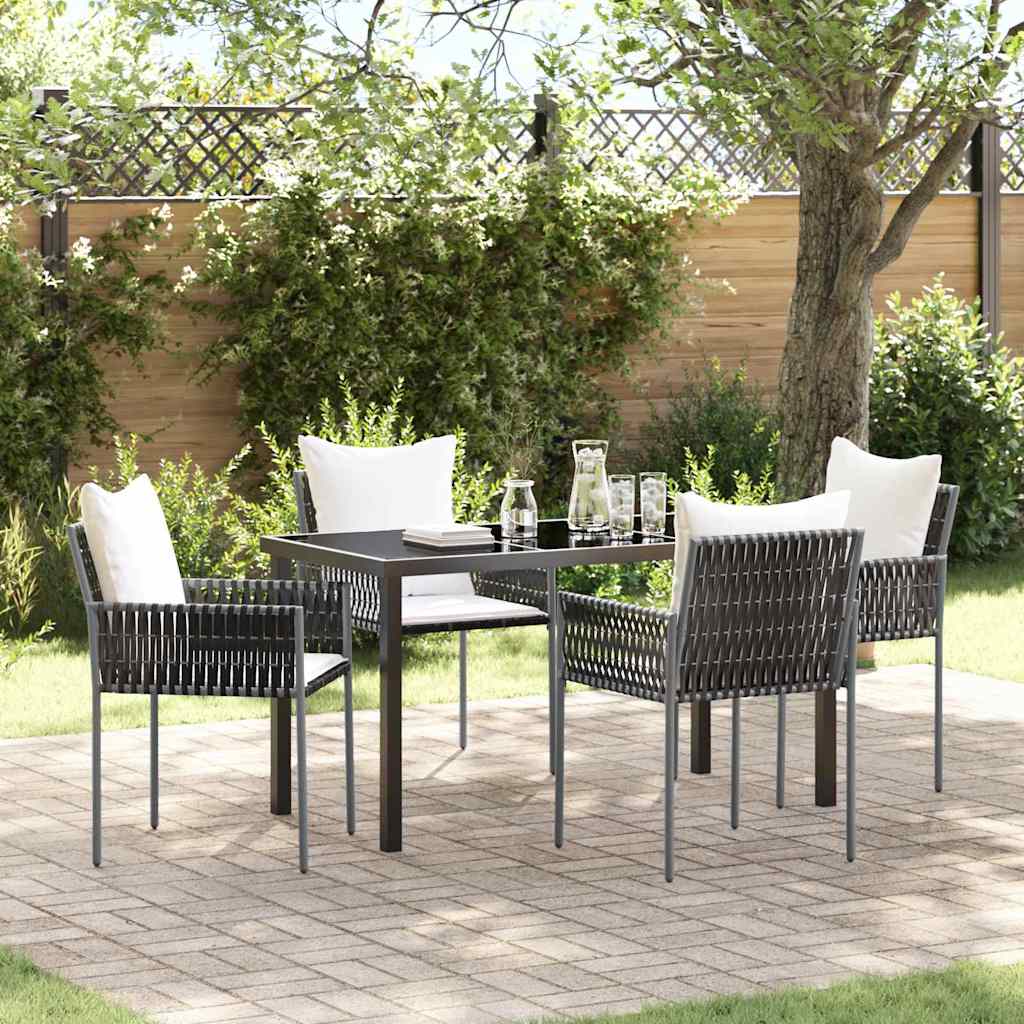Garten Essgruppe 5 pcs Braun Poly Rattan