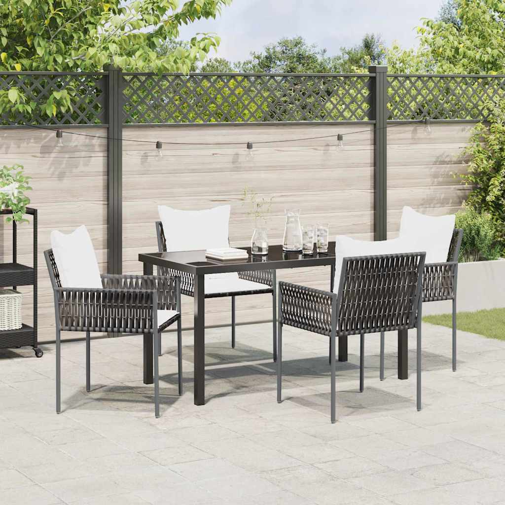 Garten Essgruppe 5 pcs Braun Poly Rattan
