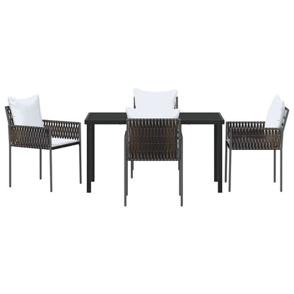 Garten Essgruppe 5 pcs Braun Poly Rattan