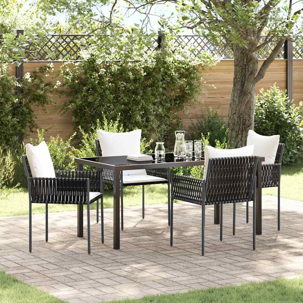 Garten Essgruppe 5 pcs Braun Poly Rattan