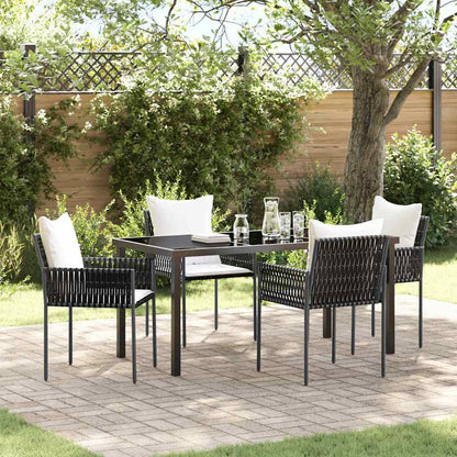 Garten Essgruppe 5 pcs Braun Poly Rattan