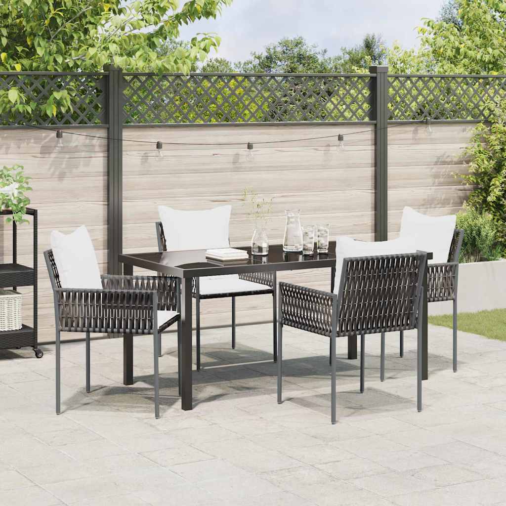 Garten Essgruppe 5 pcs Braun Poly Rattan