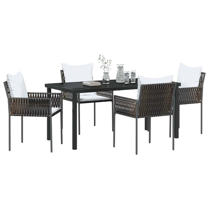 Garten Essgruppe 5 pcs Braun Poly Rattan