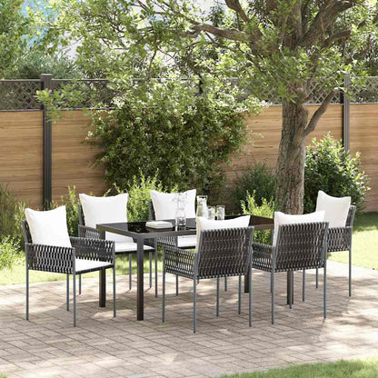 Garten Essgruppe 7 pcs Braun Poly Rattan